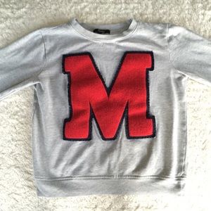 "M" Heather Gray Sweater