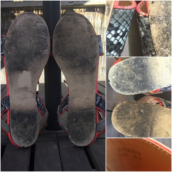 🐍Neon Pink Snakeskin Sandals - Picture 4 of 4