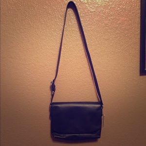 Banana Republic black leather cross body purse