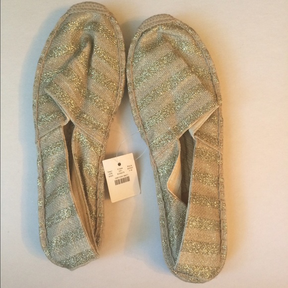 J crew gold stripe espadrilles