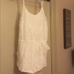 Forever 21 Cream Lace Romper