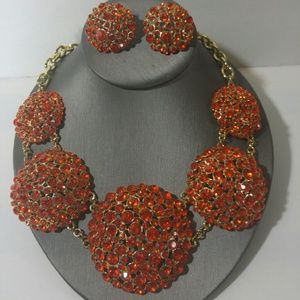 Orange Australian  Crystal Necklace Set