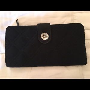 Vera Bradley Microfiber Snap Wallet in Black