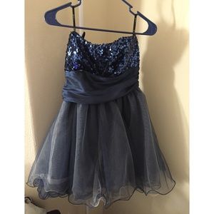 Blue sequin dress (strapless)