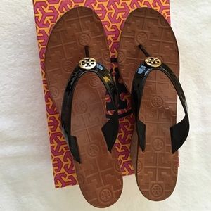 Tory Burch Wedge Metallic 'Thora' Sandal