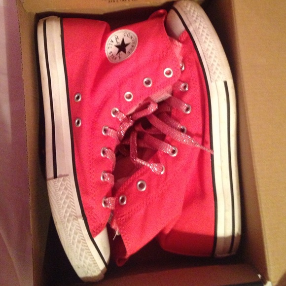 Pink converse -high top pink tutu . A little dirty