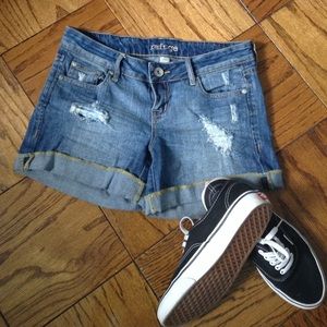 Refuge Distressed Denim Shorts
