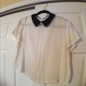 Black & White Collared Blouse