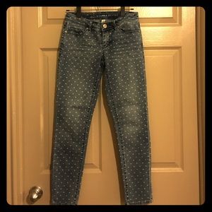 Heart patterned skinny jeans