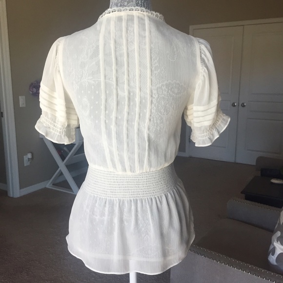 GUESS Ivory Smock Waist Top - Picture 2 of 3