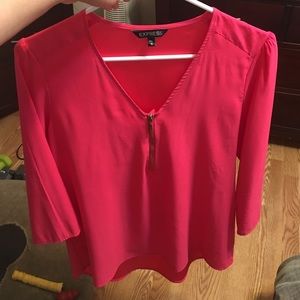 Express pink zippered blouse