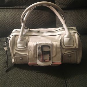 Guess White Leather Small Satchel
