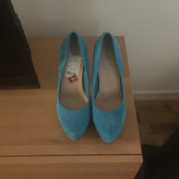 Turquoise Suede Pumps