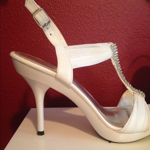 White/silver heels