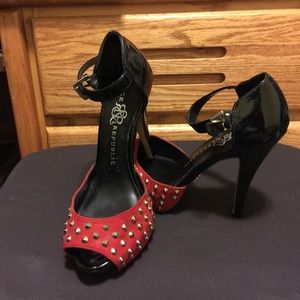 Red studded heels