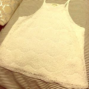 Monteau white lace top, size med/lg
