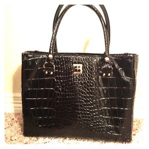 Kate Spade Knightsbridge black crock embossed bag