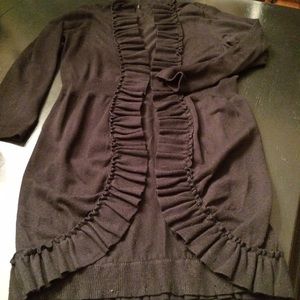 Cardigan Sweater with Ruffle Detail