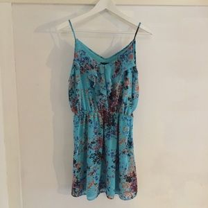 Blue Speckled Floral Dress