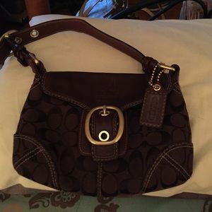 Coach leather and fabric mini bag