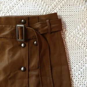 Carob Brown Buttoned Aline Skirt