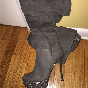 Suede knee-hi boots