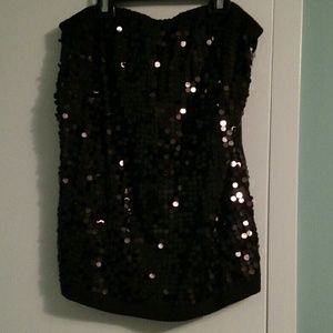 Strapless Knit Top with Sequins NEW