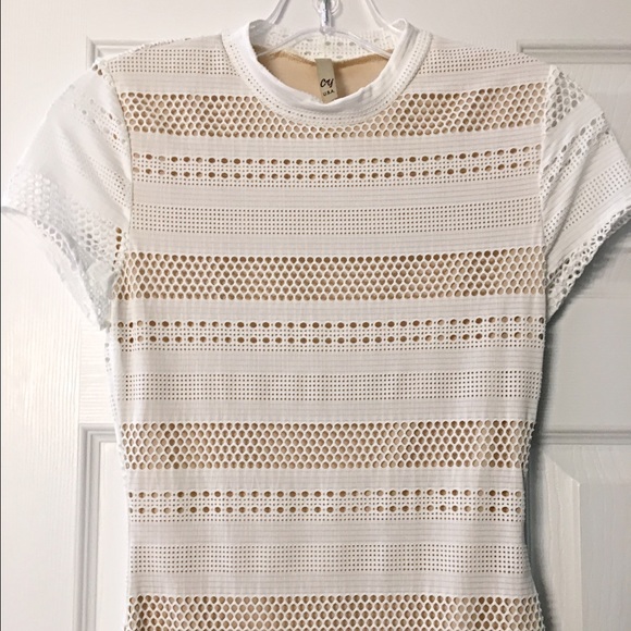 Elegant tan and white fully lined dress! - Picture 3 of 4