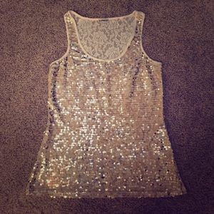 Express sequin tank top