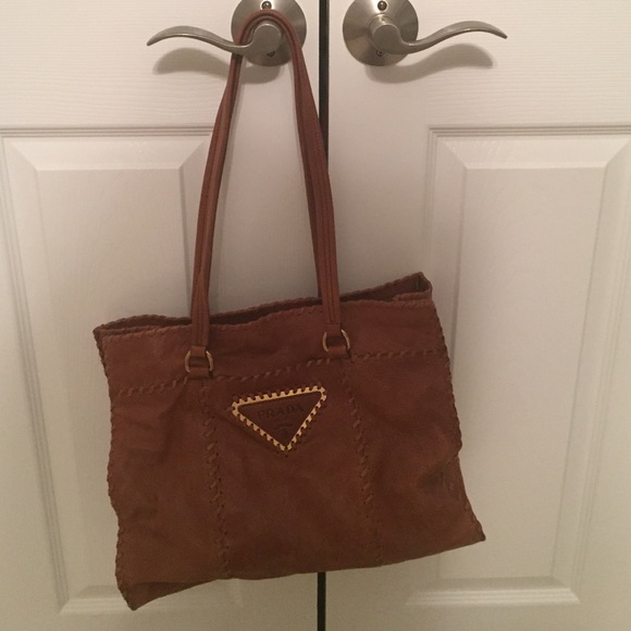 Brown leather Prada bag