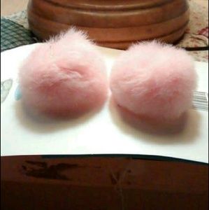 Kawaii cute puffball dangle earrings