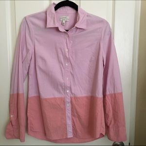 J crew color block button shirt