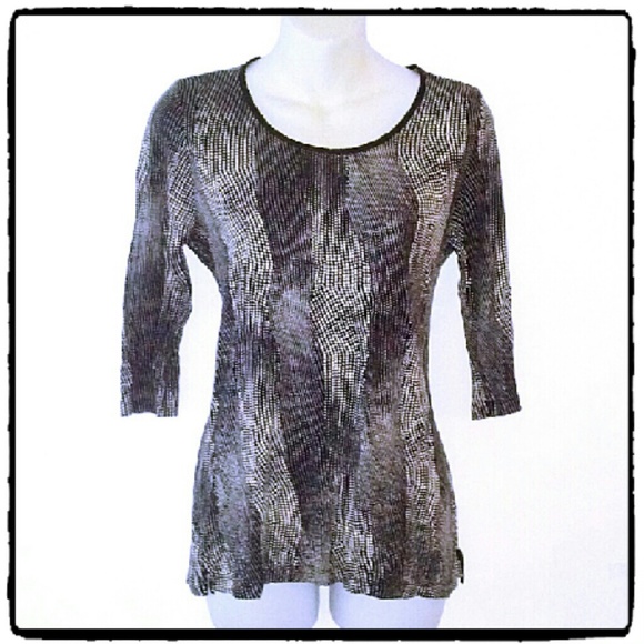 PORTFOLIO by MARKS AND SPENCER GRAPHIC PRINT TOP - Picture 1 of 4