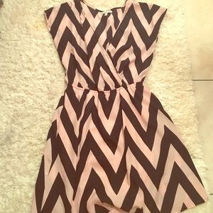Pink & Black Chevron Dress Small
