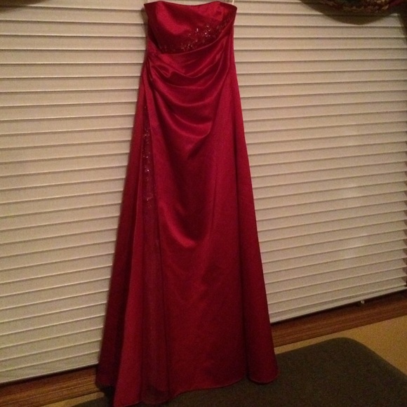 Red David's Bridal Prom Dress