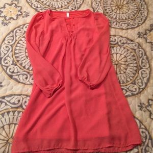 Long Sleeve Coral Dress