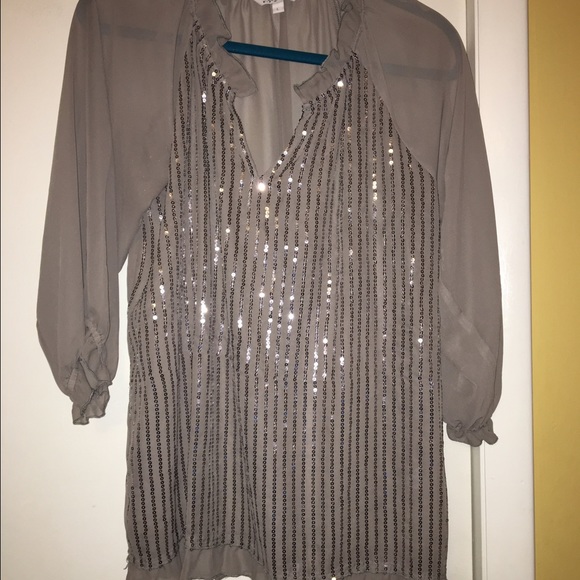 Grey sheer blouse