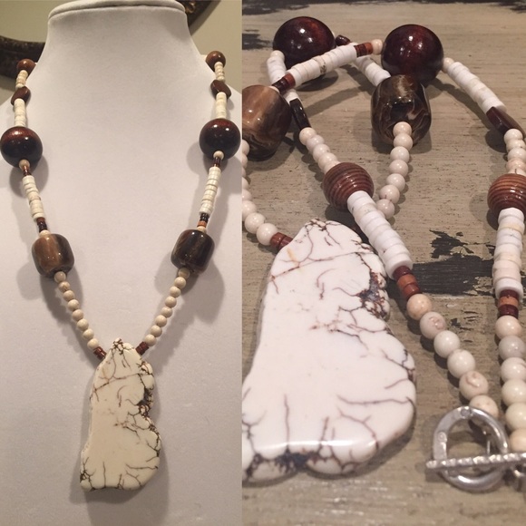Handmade Jewelry - White slab statement necklace