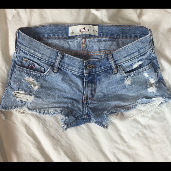 Light washed low rise Hollister shorts
