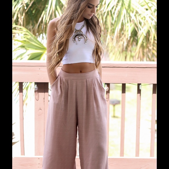 Namaste Taupe Culotte Pants🌿 - Picture 4 of 5