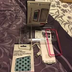 Switch battery case two color frames for iPhone 6