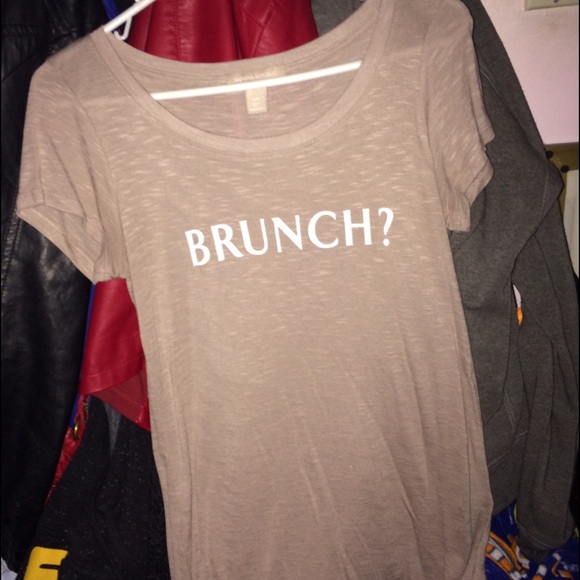 Banana Republic graphic tee Brunch? Light brown XS