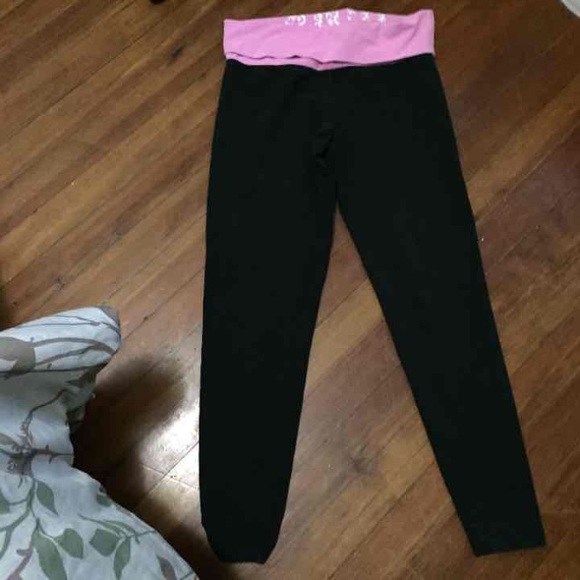 Pink fold over leggings
