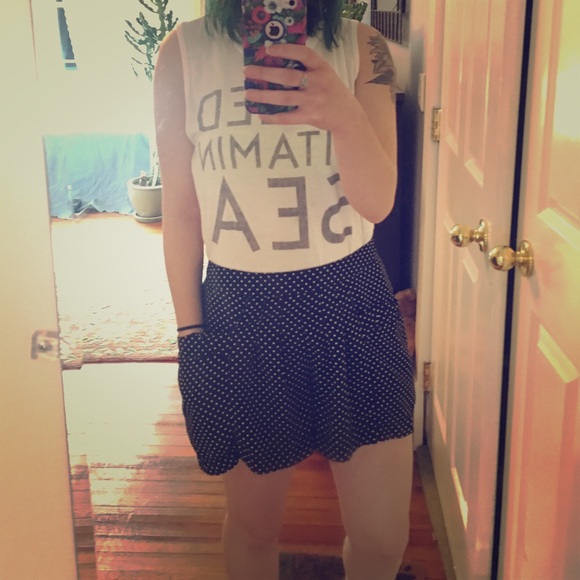 Polkadot shorts.