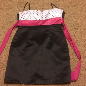 Black polka dot dress