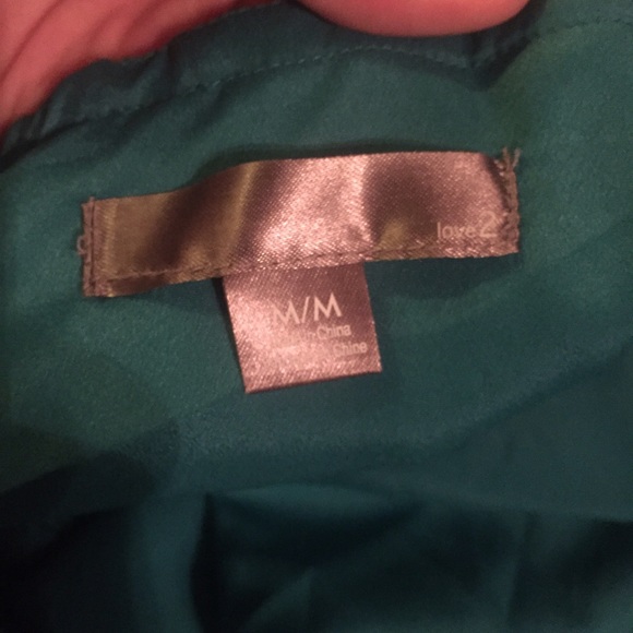 Teal silky plunge neckline Love 2 dress size med. - Picture 4 of 4