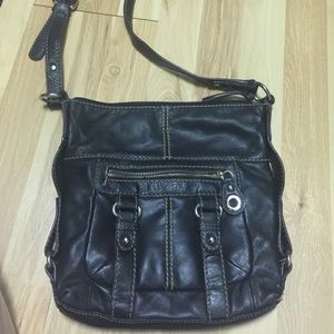 Clarks black leather crossbody bag