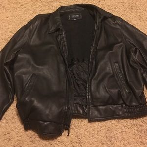 Black leather jacket