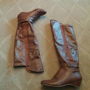 Madden Girl Zilch OTK Boots - Brown - Size 8