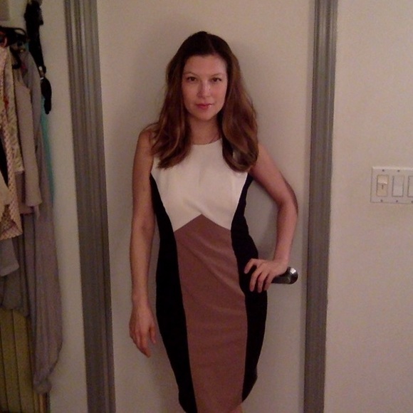 Single Inverted Colorblock Sheath Dress - Picture 2 of 2